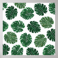 Blätter der Schweizer Pflanze Tropical Hand Painte