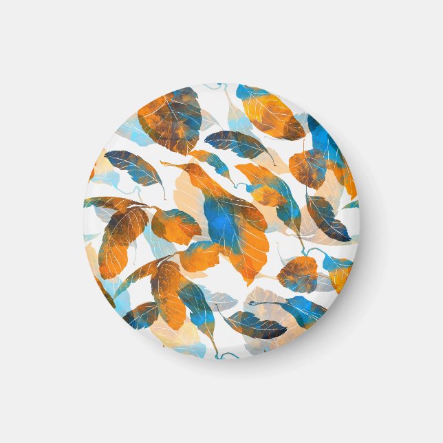 Blätter der Silhouette: Aquarell, digitale nahtlos Magnet (Vorne)