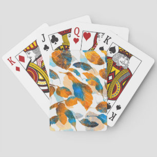 Blätter der Silhouette: Aquarell, digitale nahtlos Spielkarten