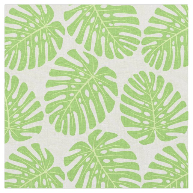 Blätter der tropischen Pflanze - Monstera Muster Stoff (Nahaufnahme)