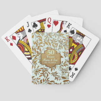 Blätter des 50. Geburtstages von Gold Spielkarten