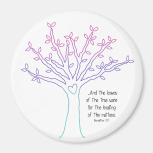 Blätter des Baum-Magneten (Art-Rosa/Lila) Magnet