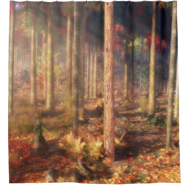 Blätter des Goldduschvorhangs Duschvorhang (Vorderseite)