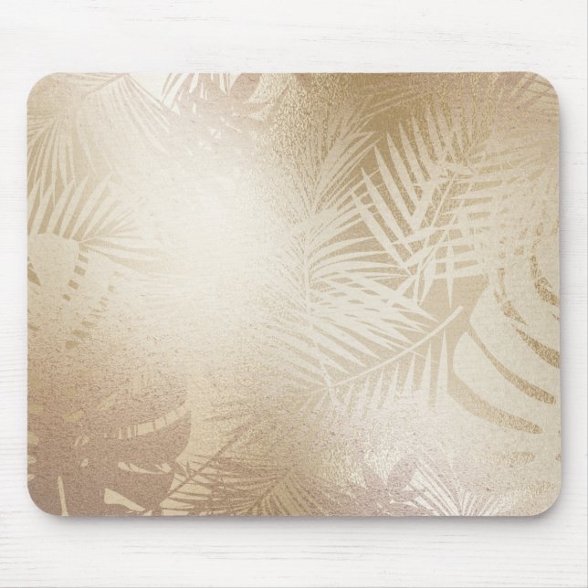 Blätter des Golden Shine Botanical Tropical Palm T Mousepad (Vorne)