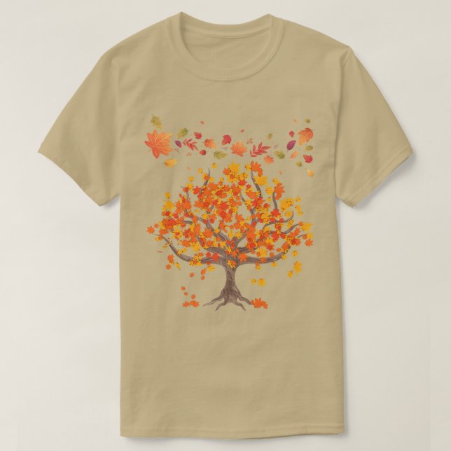 Blätter des Herbstbaums Naturwald fallen Premium64 T-Shirt (Design vorne)