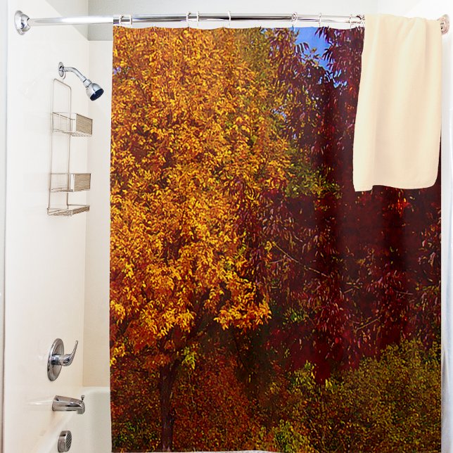 Blätter des Herbstes Gelbbraun grün Duschvorhang (Autumn Leaves of Yellow Orange Brown Green Shower Curtain)