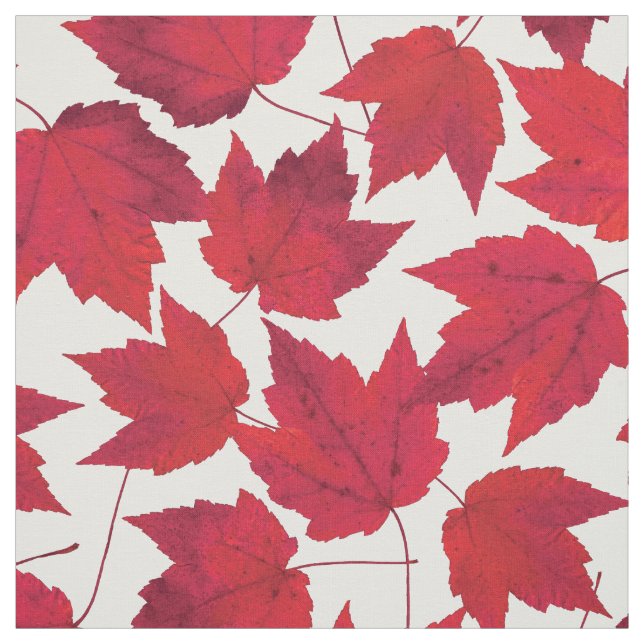 Blätter des Herbstes Rotes Ahorn Stoff (Muster)