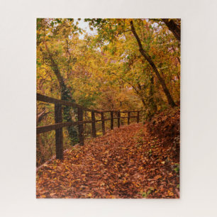 Blätter des Herbstfalls Bäume Natur orange Gelb Puzzle