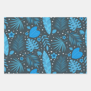 Blätter des tropischen Palm Monstera, blau und tür