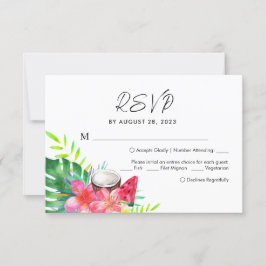 Blätter des tropischen Paradies Palm Wedding RSVP