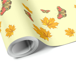 Blätter, die in die glückliches Herbst und Geschenkpapier