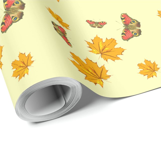 Blätter, die in die glückliches Herbst und Geschenkpapier (Rolleneckpunkt)