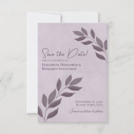 Blätter Elegant Dusty Lila Wedding Save The Date
