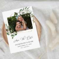 Blätter & Eukalyptus Gold H Foto Save the Date