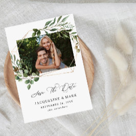 Blätter & Eukalyptus Gold H Foto Save the Date