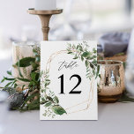 Blätter & Eukalyptus Gold-Tischnummer Tischnummer<br><div class="desc">Dress up your wedding oder Party Tische mit Ihren Blätter & Eukalyptus Gold Tischnummer Card.</div>
