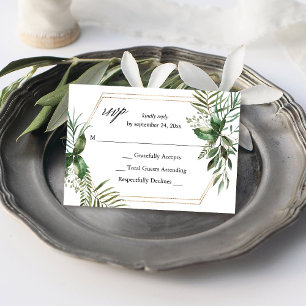 Blätter & Eukalyptus Gold über die UAWG RSVP Karte