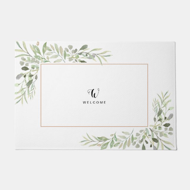 Blätter Eukalyptus Greenery Einfach Minimalistisch Fußmatte (Vorderseite)