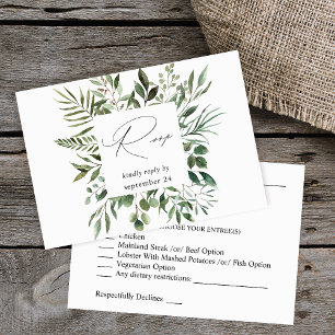 Blätter & Eukalyptus Rustic w. UAWG RSVP Karte