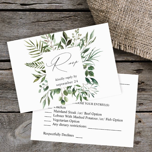 Blätter & Eukalyptus Rustic w. UAWG RSVP Karte (Von Creator hochgeladen)