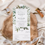 Blätter & Eukalyptus Rustikale Hochzeit All In One Einladung<br><div class="desc">Versenden Sie die Einladung und UAWG,  während Sie Ihre Gäste mit Ihren schönen Blätter & Eukalyptus Rustic Wedding All In One Einladungen phantastisch.</div>
