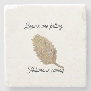 Blätter fallen als Weißer Untersetzer