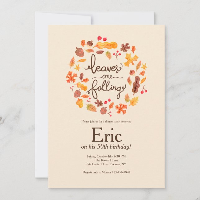 Blätter fallen einladung (Vorderseite)