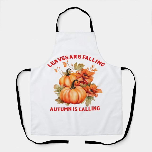 Blätter fallen Herbst ist Calling Design Classi Schürze (Vorderseite)
