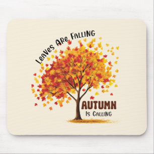 Blätter fallen, Herbst ruft - gemütlicher Fall Mousepad