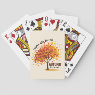Blätter fallen, Herbst ruft - gemütlicher Fall Spielkarten