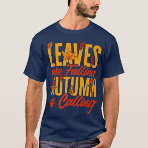 Blätter fallen Herbst ruft Pumpkin Hallo T-Shirt