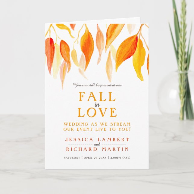 Blätter fallen in Liebe Hochzeit Live-Stream Foto Ankündigung (Vorderseite)