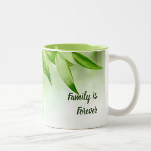 Blätter/Familie ist für immer eine Zwei-Tonen-Tass Zweifarbige Tasse