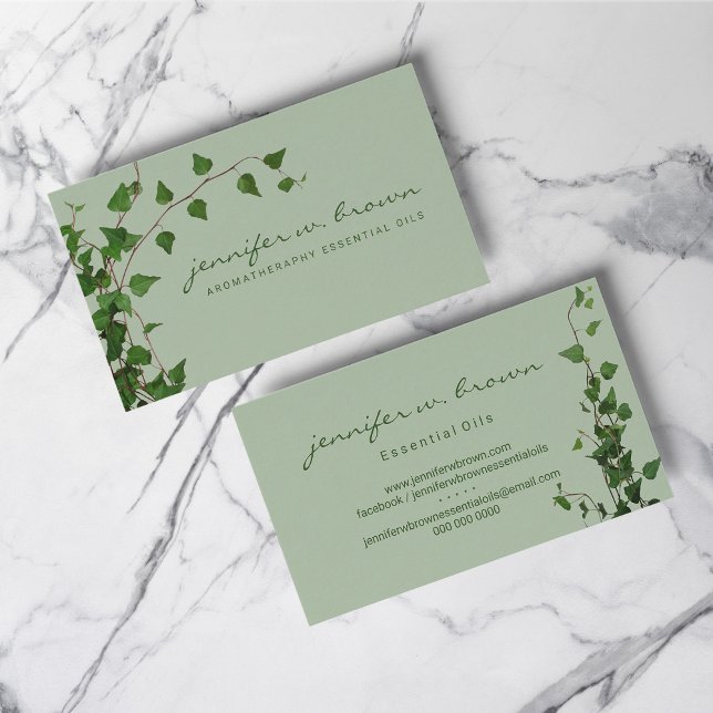 Blätter Foto Blütengrün Eukalyptus Visitenkarte (leaves photo floral green eucalyptus business card)
