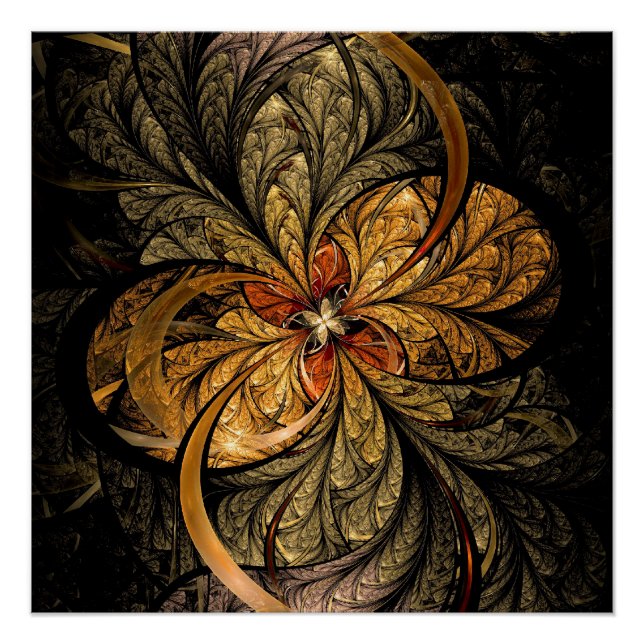 Blätter Fraktal Art Poster (Vorderseite)