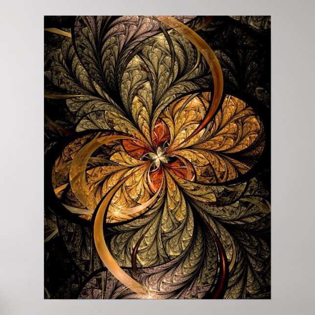 Blätter Fraktal Art Poster (Vorne)