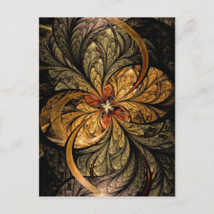 Blätter Fraktal Art Postkarte