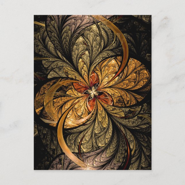 Blätter Fraktal Art Postkarte (Vorderseite)