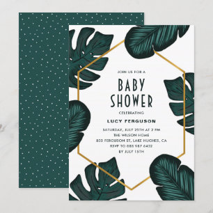 Blätter Frame Tropical Baby Dusche Einladung