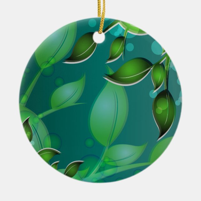 Blätter "Fresh Garden" Keramik Ornament (Vorne)