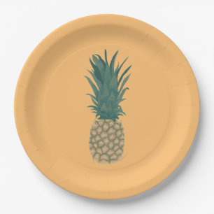Blätter für Ananasmalerei, ganz, Ananas, PapierTel Pappteller