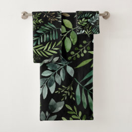 Blätter für Aquarellbilder Badhandtuch Set