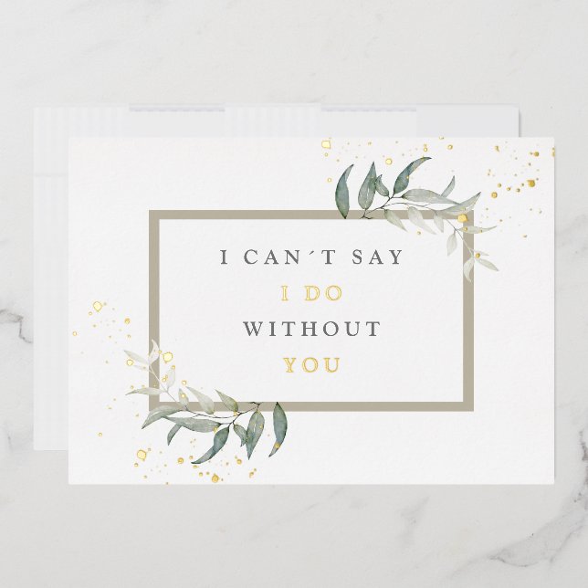 Blätter für Aquarellbilder Folieneinladung (Briefumschlag)