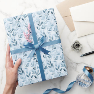 Blätter für Aquarellfarben Blau/Grau Geschenkpapier