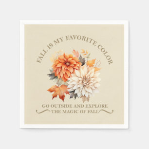 Blätter für Aquarellfarben fallen Herbstkurse an Serviette