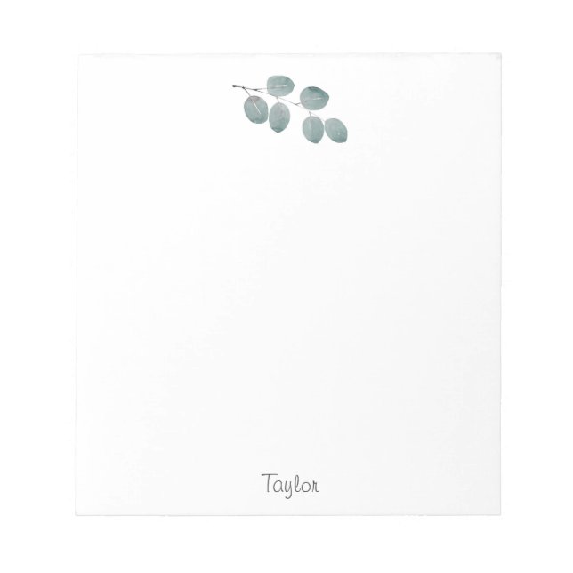 Blätter für Aquarellfarben-Silver-Dollar-Eukalyptu Notizblock (Vorderseite)