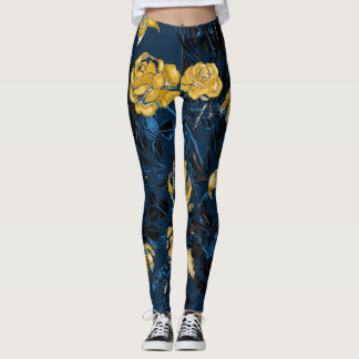 Blätter für Aquarellfarben: Vintages Muster Leggings
