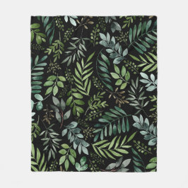 Blätter für Aquarellpflanzen Fleecedecke