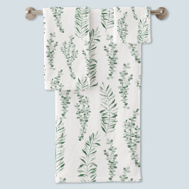 Blätter für botanische Wasserfarben Badhandtuch Set