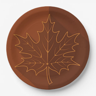 Blätter für braune Ahornpflanzen im Herbst Pappteller